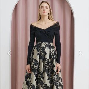 Chicwish Elegant Black Off-Shoulder Top | New with Tags | Size S/M